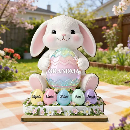 Personalized 2-Layer Wooden Plaque - Grandma Easter Bunny