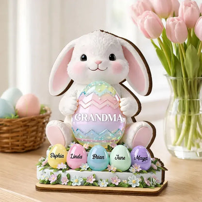 Personalized 2-Layer Wooden Plaque - Grandma Easter Bunny