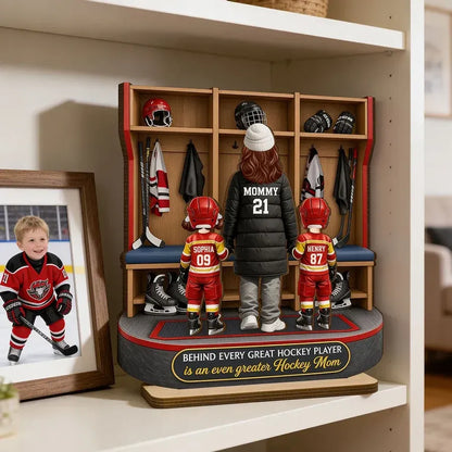 Personalized 2-Layer Wooden Plaque - Hockey Mom Locker Room