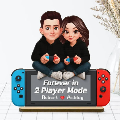 Personalized 2-Layer Wooden Plaque - Gaming Couple