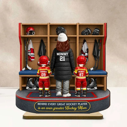 Personalized 2-Layer Wooden Plaque - Hockey Mom Locker Room