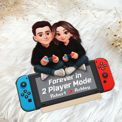 Personalized 2-Layer Wooden Plaque - Gaming Couple