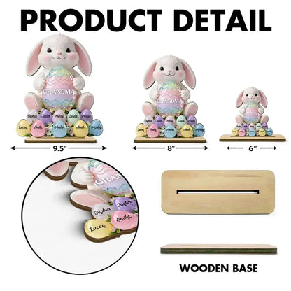 Personalized 2-Layer Wooden Plaque - Grandma Easter Bunny