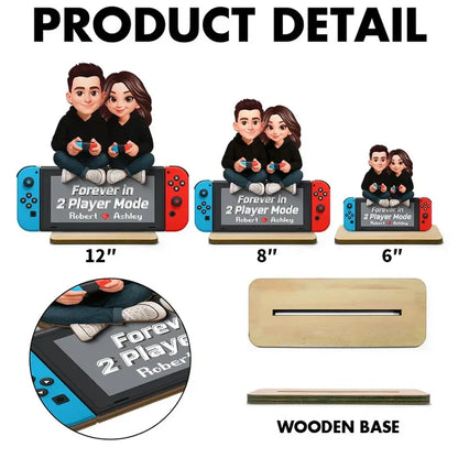 Personalized 2-Layer Wooden Plaque - Gaming Couple