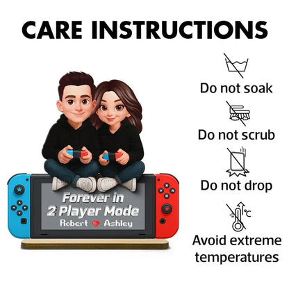 Personalized 2-Layer Wooden Plaque - Gaming Couple
