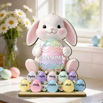 Personalized 2-Layer Wooden Plaque - Grandma Easter Bunny